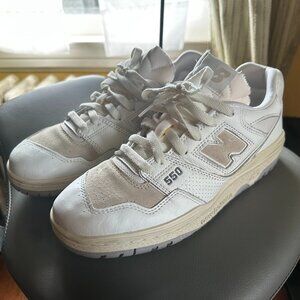 New Balance 550 White/Cream Lightly Worn Size 9